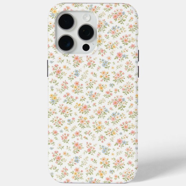 Cute Small Ditsy Floral Seamless Pattern Case-Mate iPhone Case (Back)