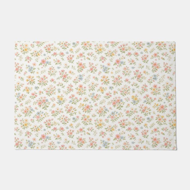 Cute Small Ditsy Floral Seamless Pattern Doormat (Front)