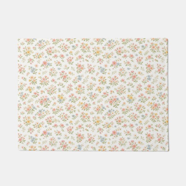 Cute Small Ditsy Floral Seamless Pattern Doormat (Front)