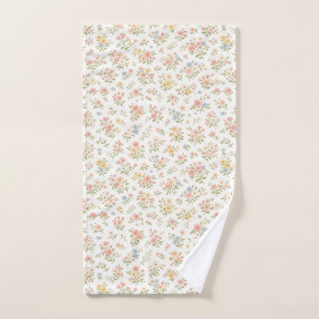 Cute Small Ditsy Floral Seamless Pattern Hand Towel (Hand Towel)