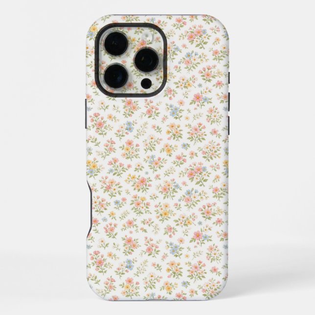 Cute Small Ditsy Floral Seamless Pattern iPhone Case (Back)