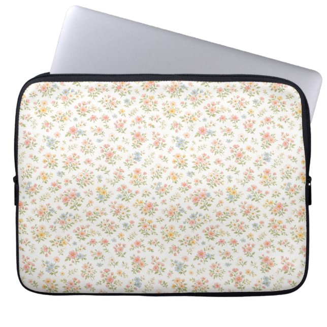 Cute Small Ditsy Floral Seamless Pattern Laptop Sleeve (Front)