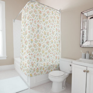 Cute Small Ditsy Floral Seamless Pattern Shower Curtain