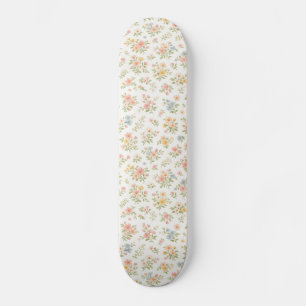 Cute Small Ditsy Floral Seamless Pattern Skateboard