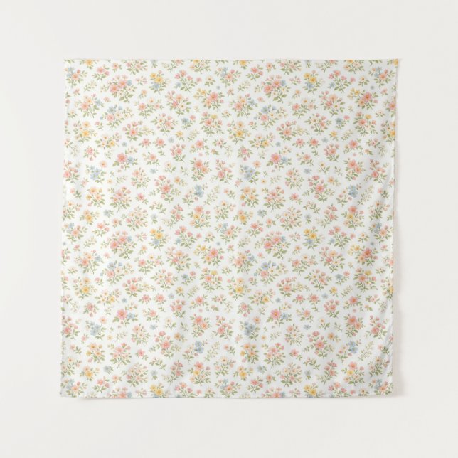 Cute Small Ditsy Floral Seamless Pattern Tapestry (Front)