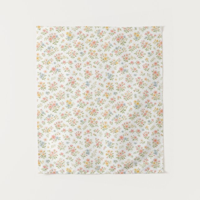 Cute Small Ditsy Floral Seamless Pattern Tapestry (Front)