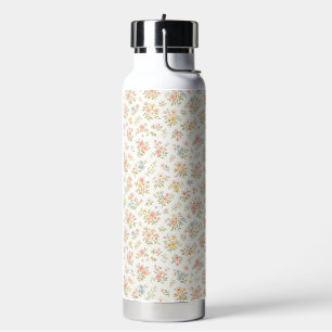 Cute Small Ditsy Floral Seamless Pattern Water Bottle