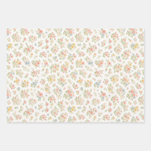 Cute Small Ditsy Floral Seamless Pattern Wrapping Paper Sheet