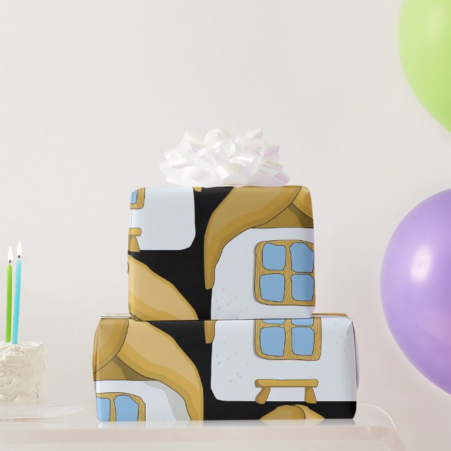 Cute Small House Wrapping Paper (Creator Uploaded)