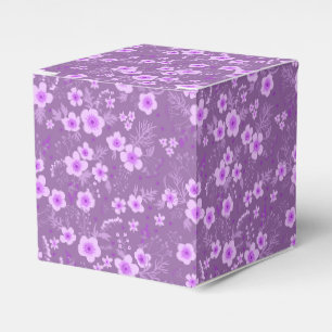 Cute small purple floral summer pattern favour box