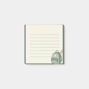 cute small school backpack post-it notes