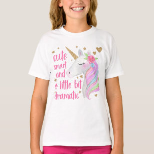 Cute Smart & A Little Bit Dramatic Rainbow Unicorn T-Shirt