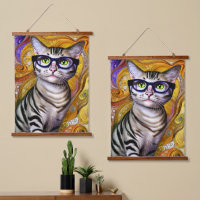 Cute Smart Cat Wearing Glasses