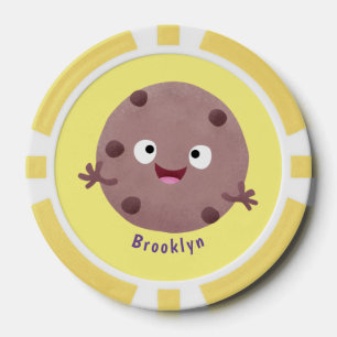 Cute smart chocolate chip cookie cartoon