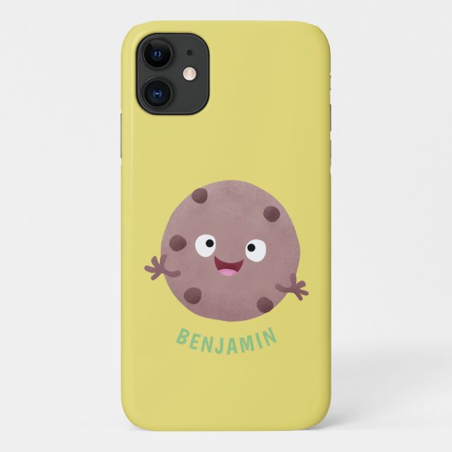 Cute smart chocolate chip cookie cartoon Case-Mate iPhone case (Back)