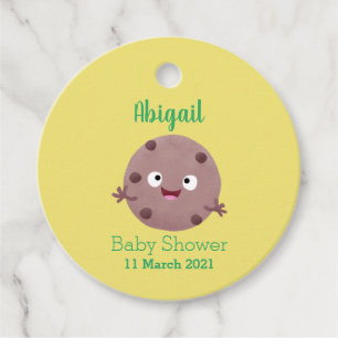 Cute smart chocolate chip cookie cartoon favour tags