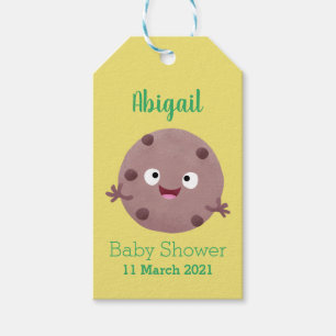 Cute smart chocolate chip cookie cartoon gift tags