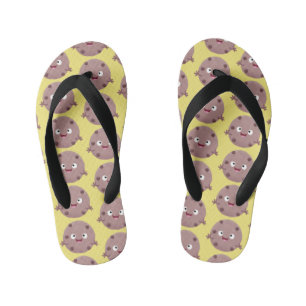 Cute smart chocolate chip cookie cartoon kid's thongs