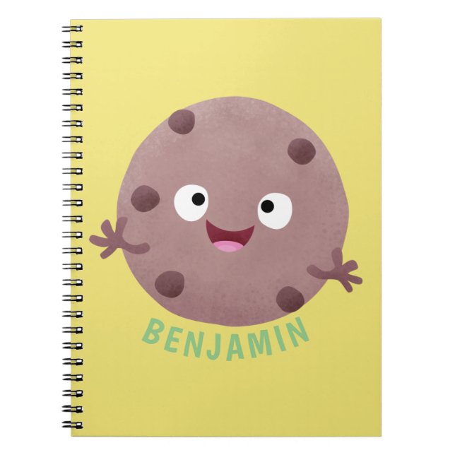 Cute smart chocolate chip cookie cartoon notebook (Front)