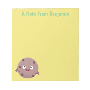 Cute smart chocolate chip cookie cartoon notepad