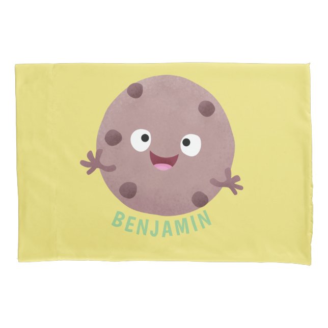 Cute smart chocolate chip cookie cartoon pillowcase (Front)