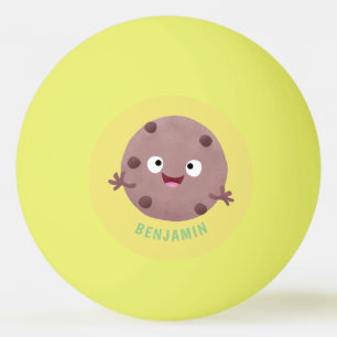 Cute smart chocolate chip cookie cartoon ping pong ball
