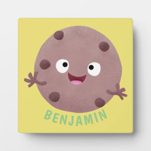 Cute smart chocolate chip cookie cartoon plaque