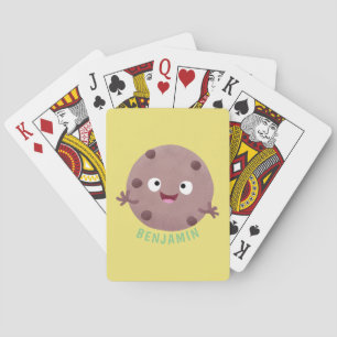 Cute smart chocolate chip cookie cartoon playing cards
