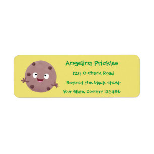 Cute smart chocolate chip cookie cartoon return address label