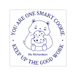 Cute Smart Cookie Hamster Teacher Encouragement Self-inking Stamp