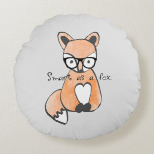 Cute Smart Fox Kids Round Cushion
