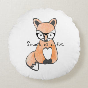 Cute Smart Fox Round Cushion