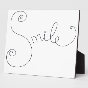 cute smile doodle black white design plaque