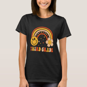 Cute Smile Face Flower Rainbow Third Grade Back To T-Shirt