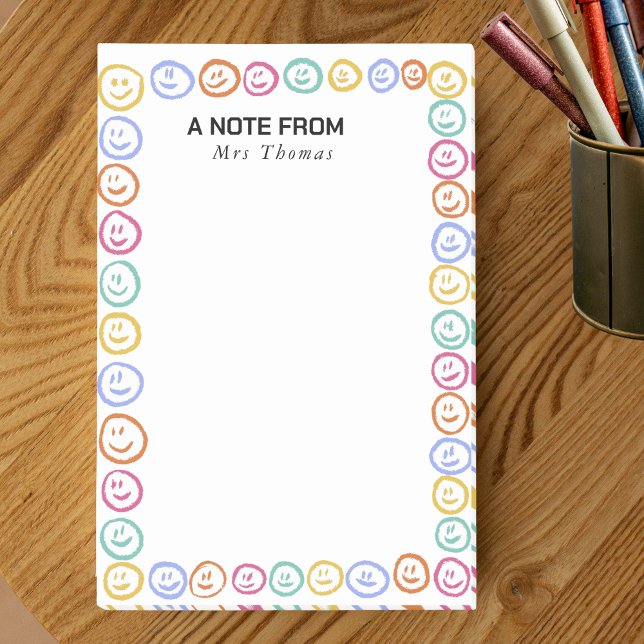 Cute Smile faces a Note from Teacher  (Creator Uploaded)