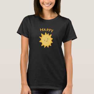 Cute Smile Happy Face Unisex Yellow Fun Sun Summer T-Shirt