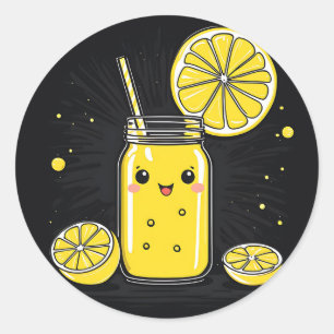Cute Smile Lemonade Classic Round Sticker
