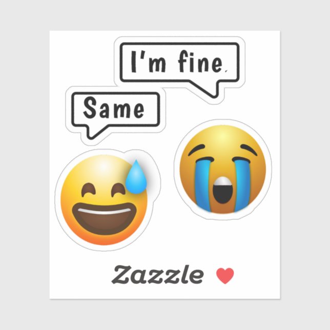 Cute Smiley Face Emoji Sticker (Sheet)