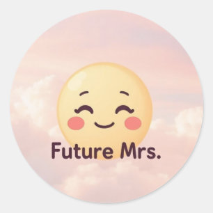Cute Smiley Face Future Mrs. Bridal Sticker