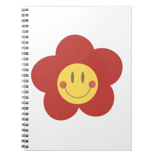 Cute Smiley Flower Retro Aesthetic Happy Face Desi Notebook