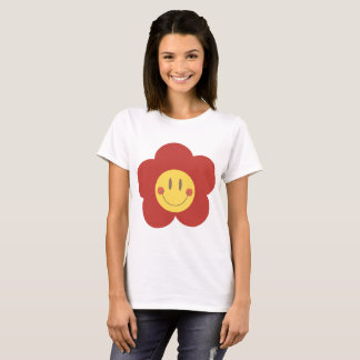 Cute Smiley Flower Retro Aesthetic Happy Face Desi T-Shirt