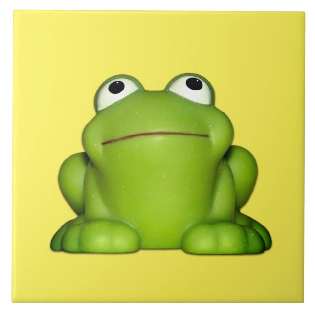 Cute Smiley Frog Ceramic Tile (Front)
