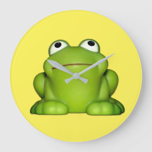 Cute Smiley Frog Large Clock