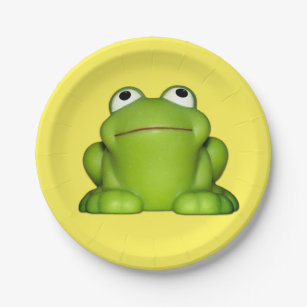 Cute Smiley Frog Paper Plate