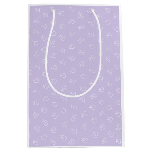 Cute Smiley Tooth  - Lavender  Medium Gift Bag (Front)