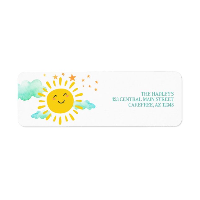 Cute Smiliing Sunshine Return Address Label (Front)