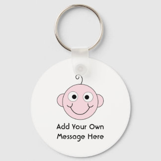Cute Smiling Baby. Custom Text. Key Ring