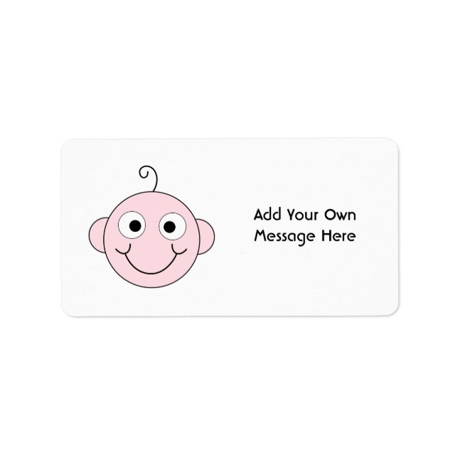 Cute Smiling Baby. Custom Text. Label (Front)