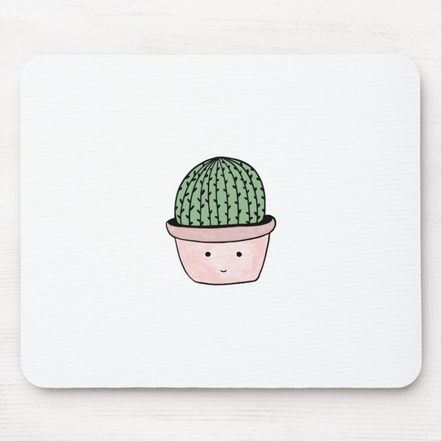 Cute smiling cactus mouse pad (Front)