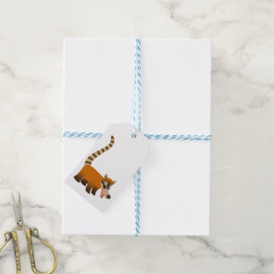 Cute Smiling Cartoon Coatimundi Gift Tags